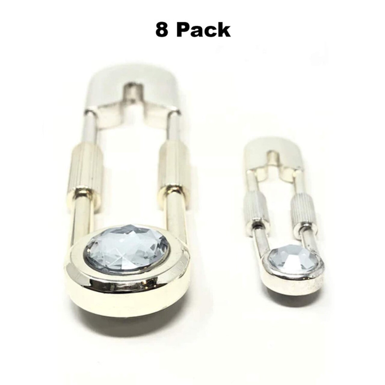 Key Chain Hook – Diamond Silver Clothespin Style Small or XXL